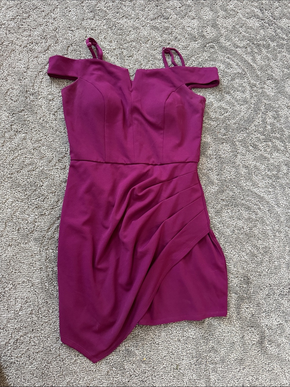 General Good Off shoulder Magenta Cocktail Dress